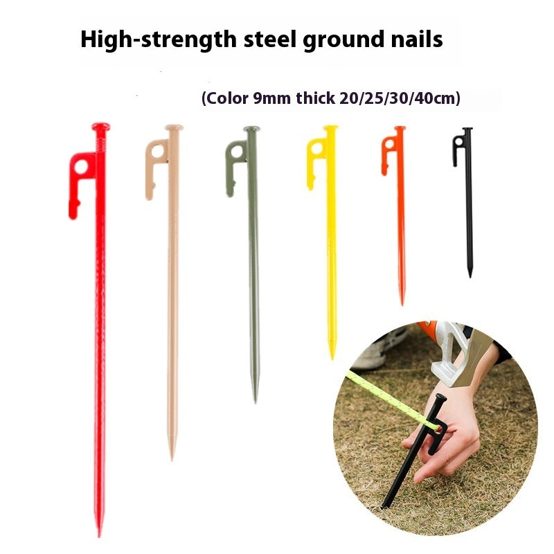 Heavy-Duty Steel Tent Pegs - Outdoor Camping Pavilion Stakes